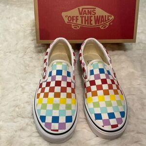 Vans Multicolor Checkered Slip-On Shoes Size US 6.5 Woman